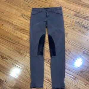 J Brand brown riding jeans w/ velour details